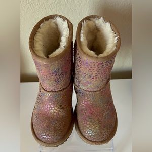 BROWN W/RAINBOW POLKA DOTS